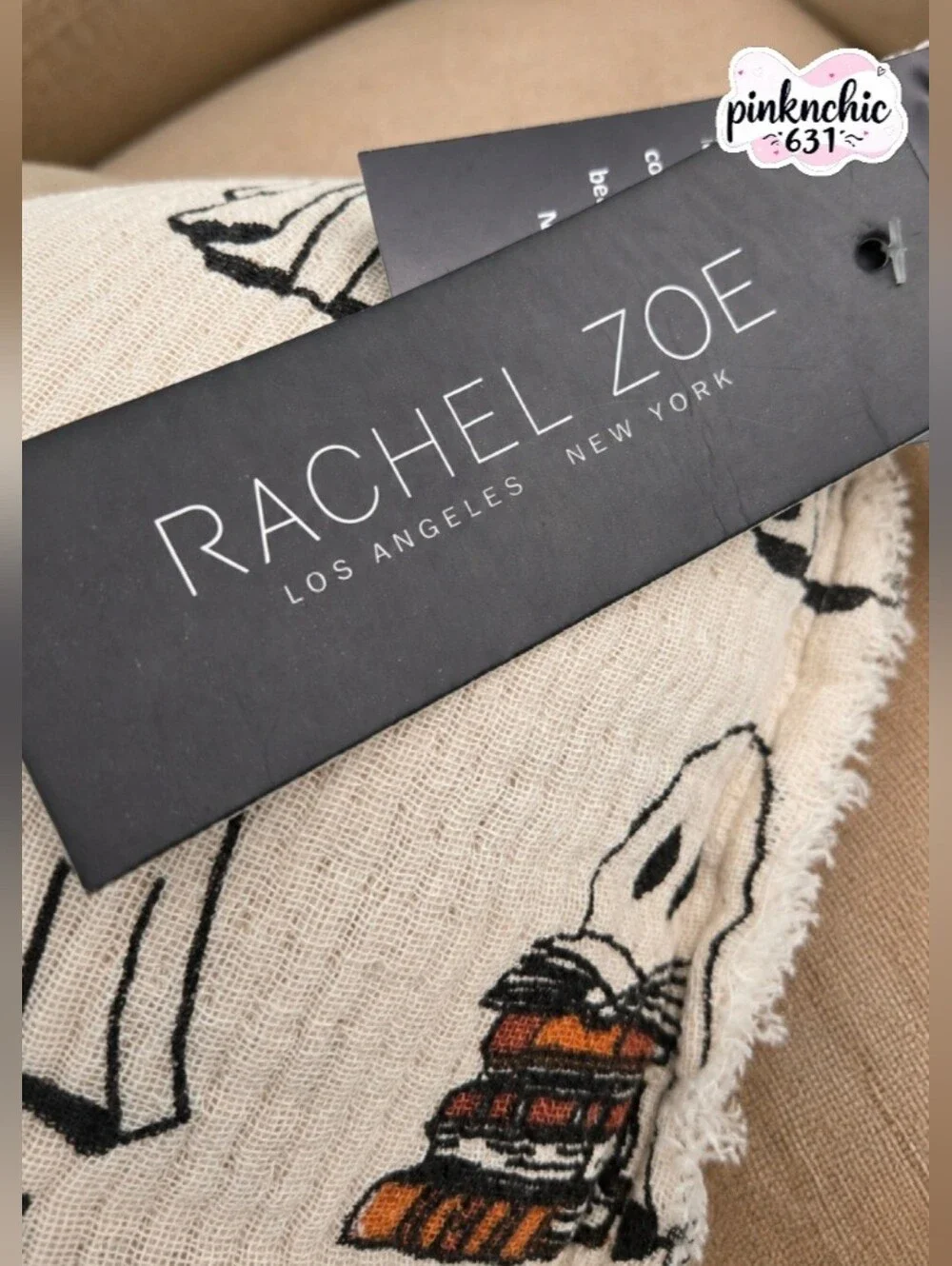Rachel Zoe Ghost Reading a Book Halloween Decor Throw Pillow